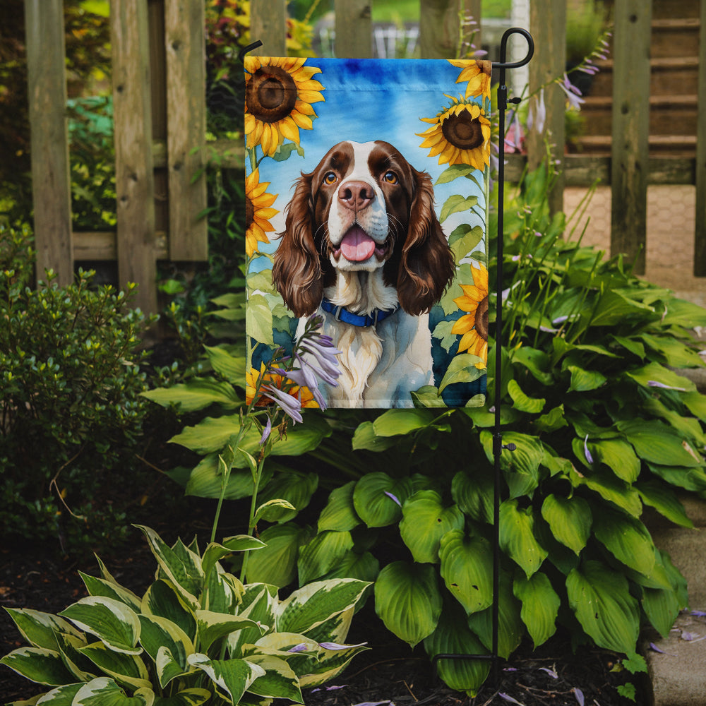 Buy this English Springer Spaniel in Sunflowers Garden Flag