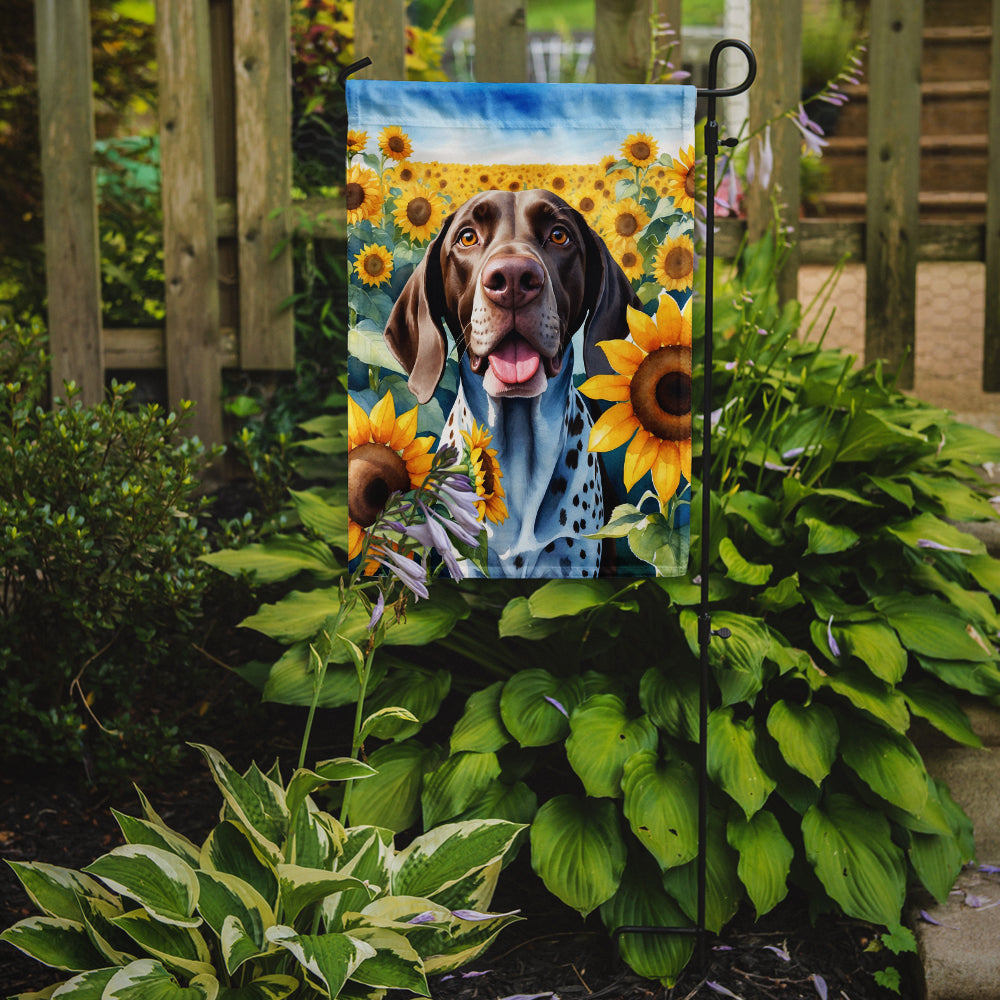 Buy this German Shorthaired Pointer in Sunflowers Garden Flag
