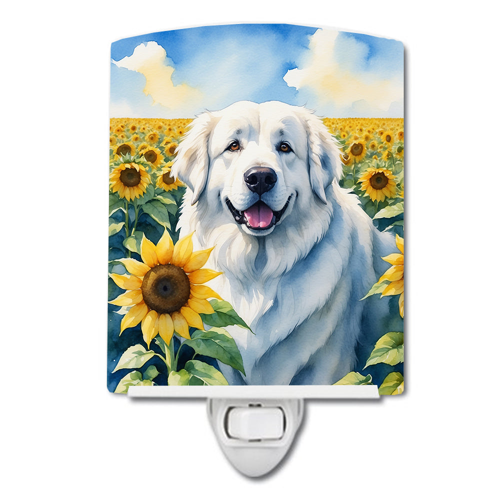 Buy this Great Pyrenees in Sunflowers Ceramic Night Light