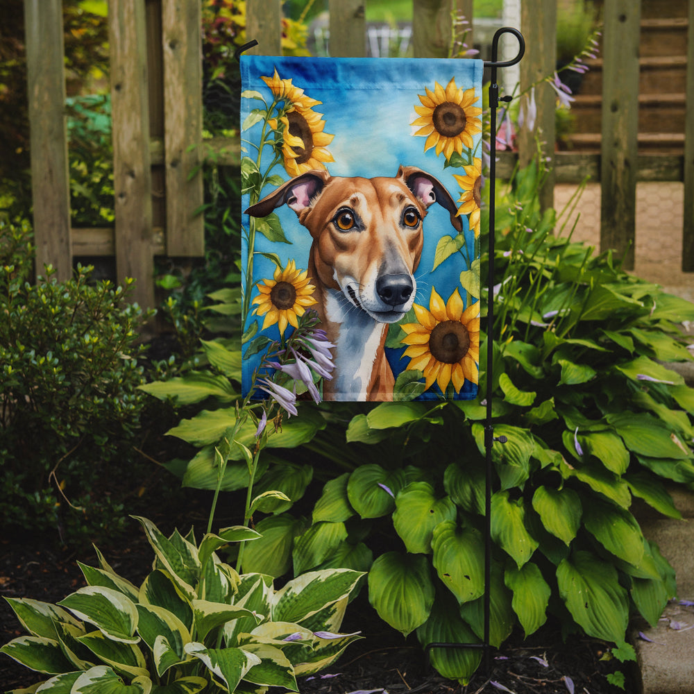 Buy this Greyhound in Sunflowers Garden Flag