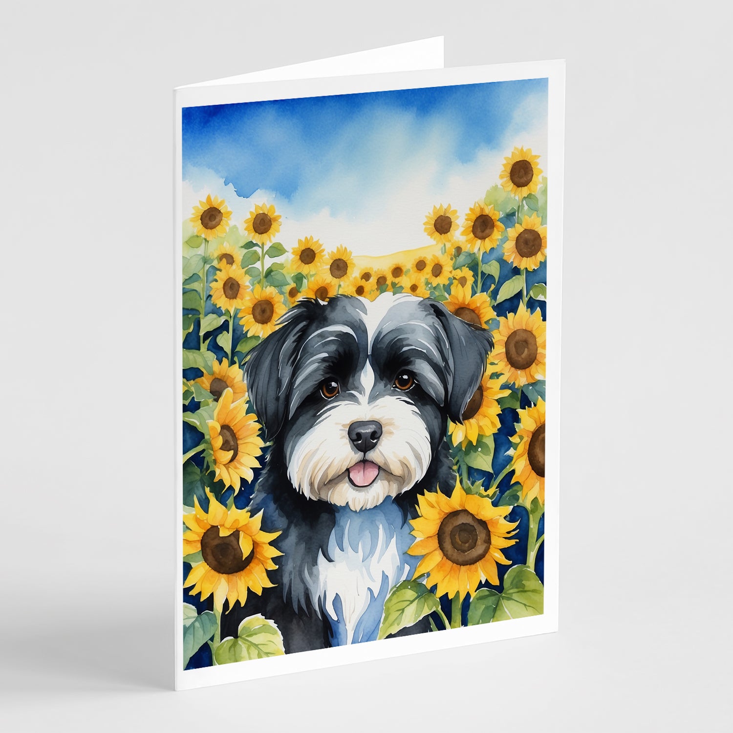 Buy this Havanese in Sunflowers Greeting Cards Pack of 8