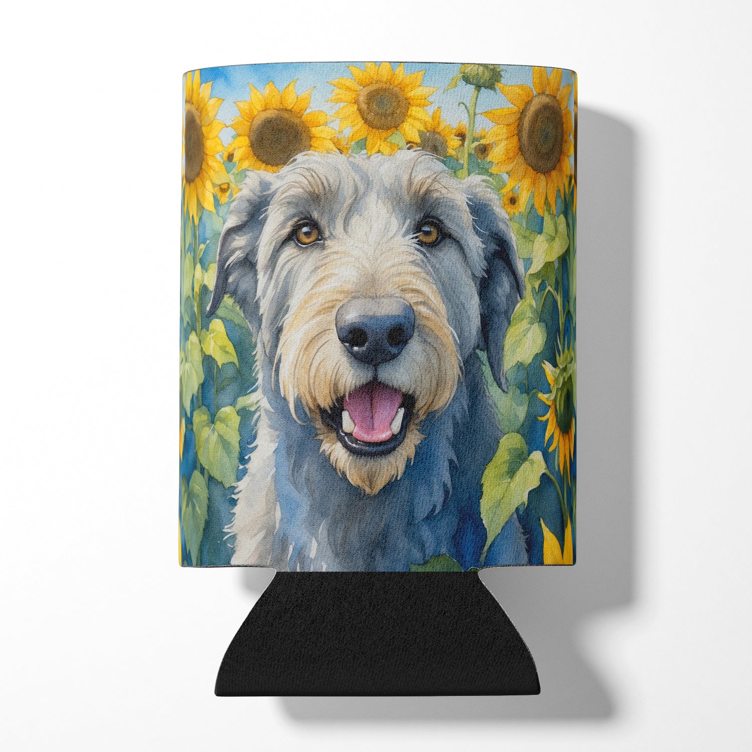 Buy this Irish Wolfhound in Sunflowers Can or Bottle Hugger