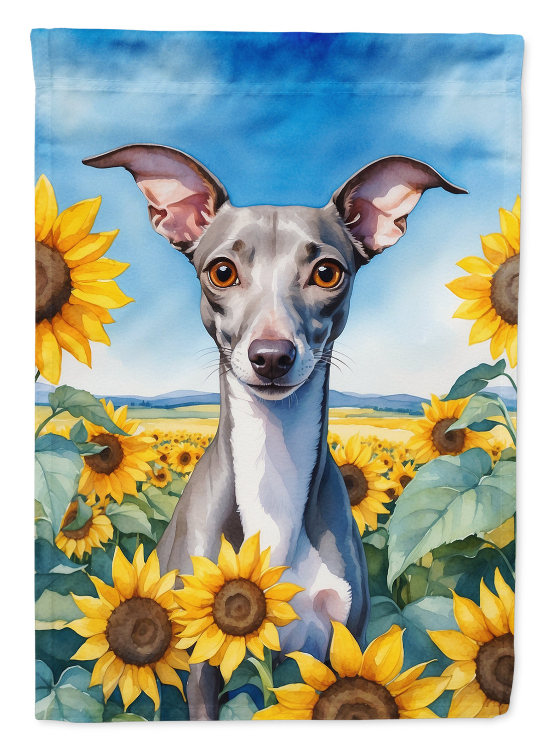 Buy this Italian Greyhound in Sunflowers House Flag