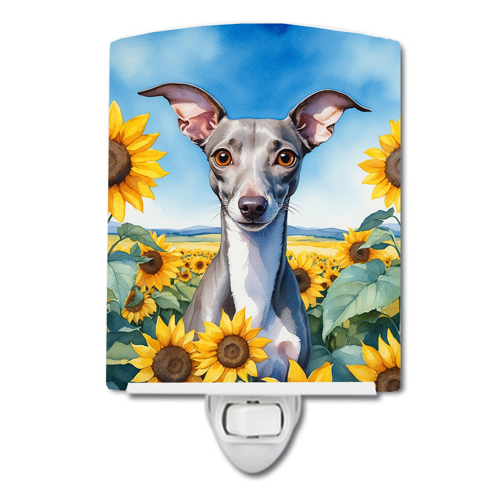 Buy this Italian Greyhound in Sunflowers Ceramic Night Light