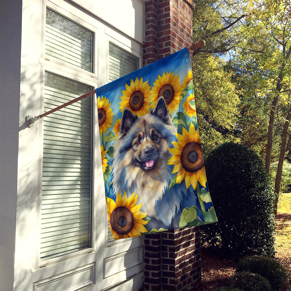 Buy this Keeshond in Sunflowers House Flag