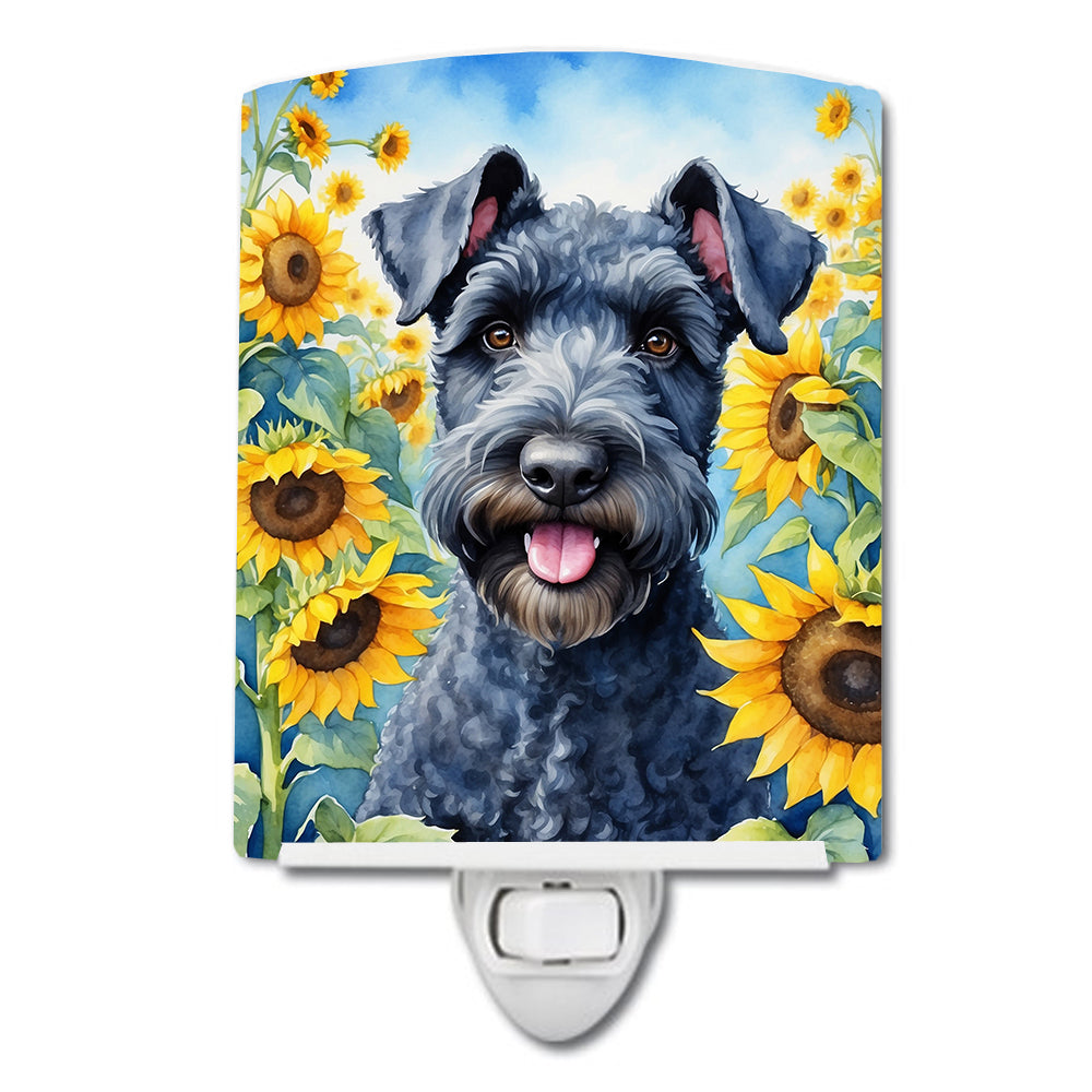 Buy this Kerry Blue Terrier in Sunflowers Ceramic Night Light