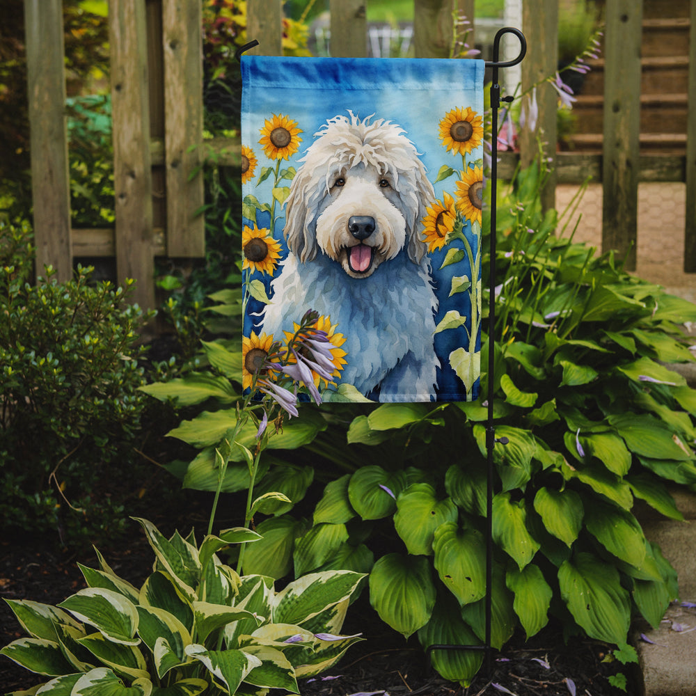 Buy this Komondor in Sunflowers Garden Flag