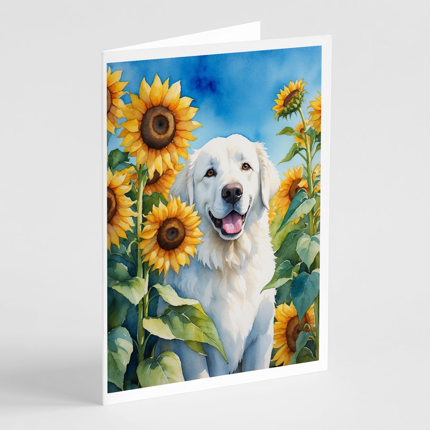Buy this Kuvasz in Sunflowers Greeting Cards Pack of 8