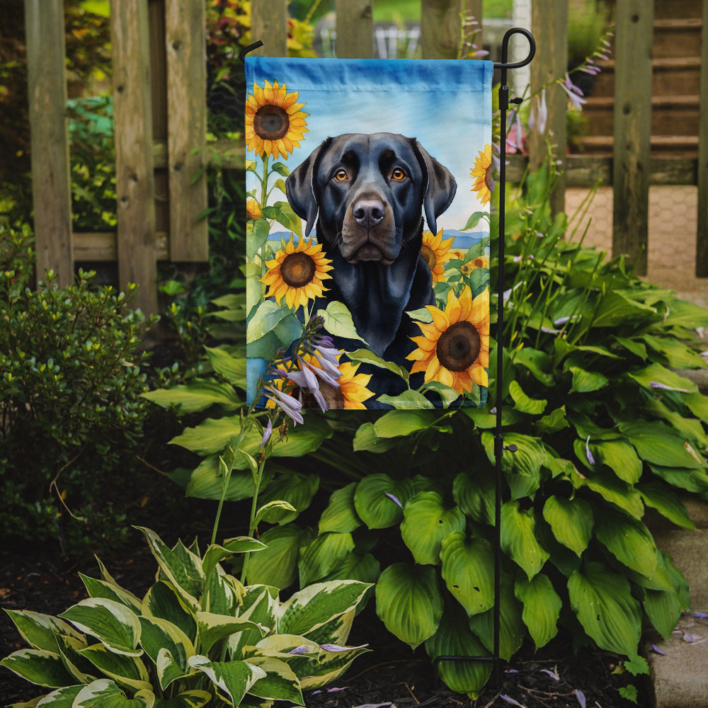 Buy this Labrador Retriever in Sunflowers Garden Flag