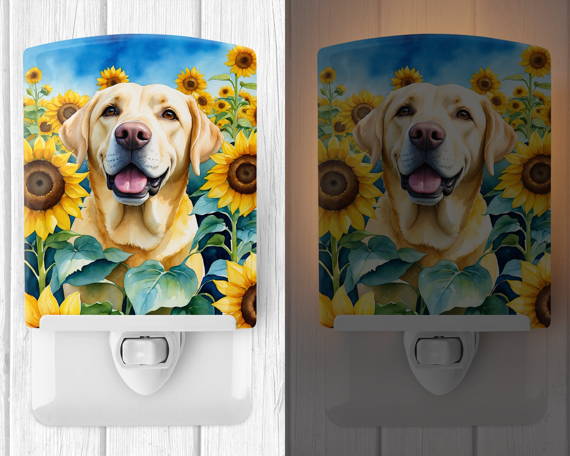 Buy this Labrador Retriever in Sunflowers Ceramic Night Light
