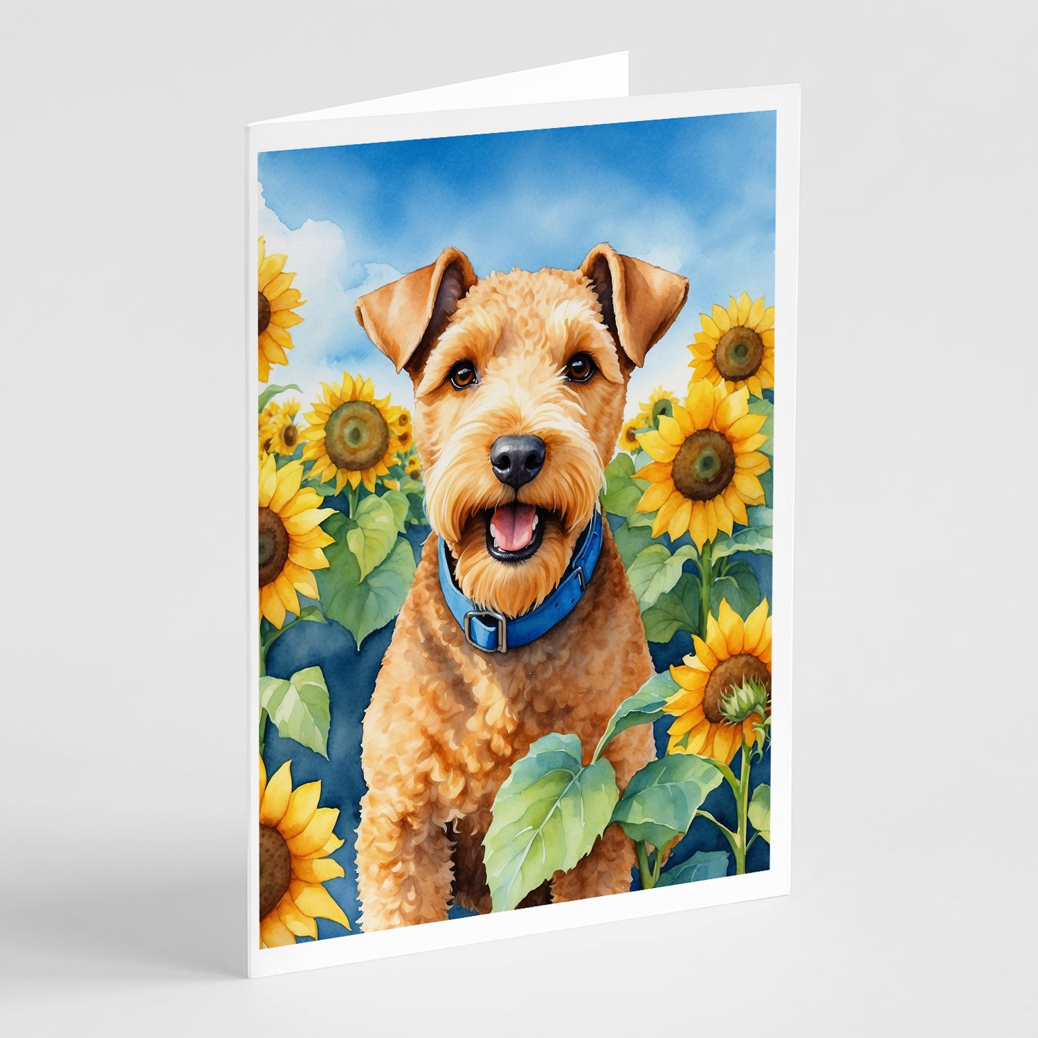 Buy this Lakeland Terrier in Sunflowers Greeting Cards Pack of 8