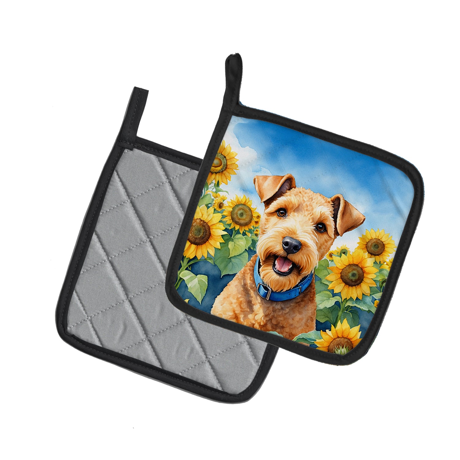 Lakeland Terrier in Sunflowers Pair of Pot Holders