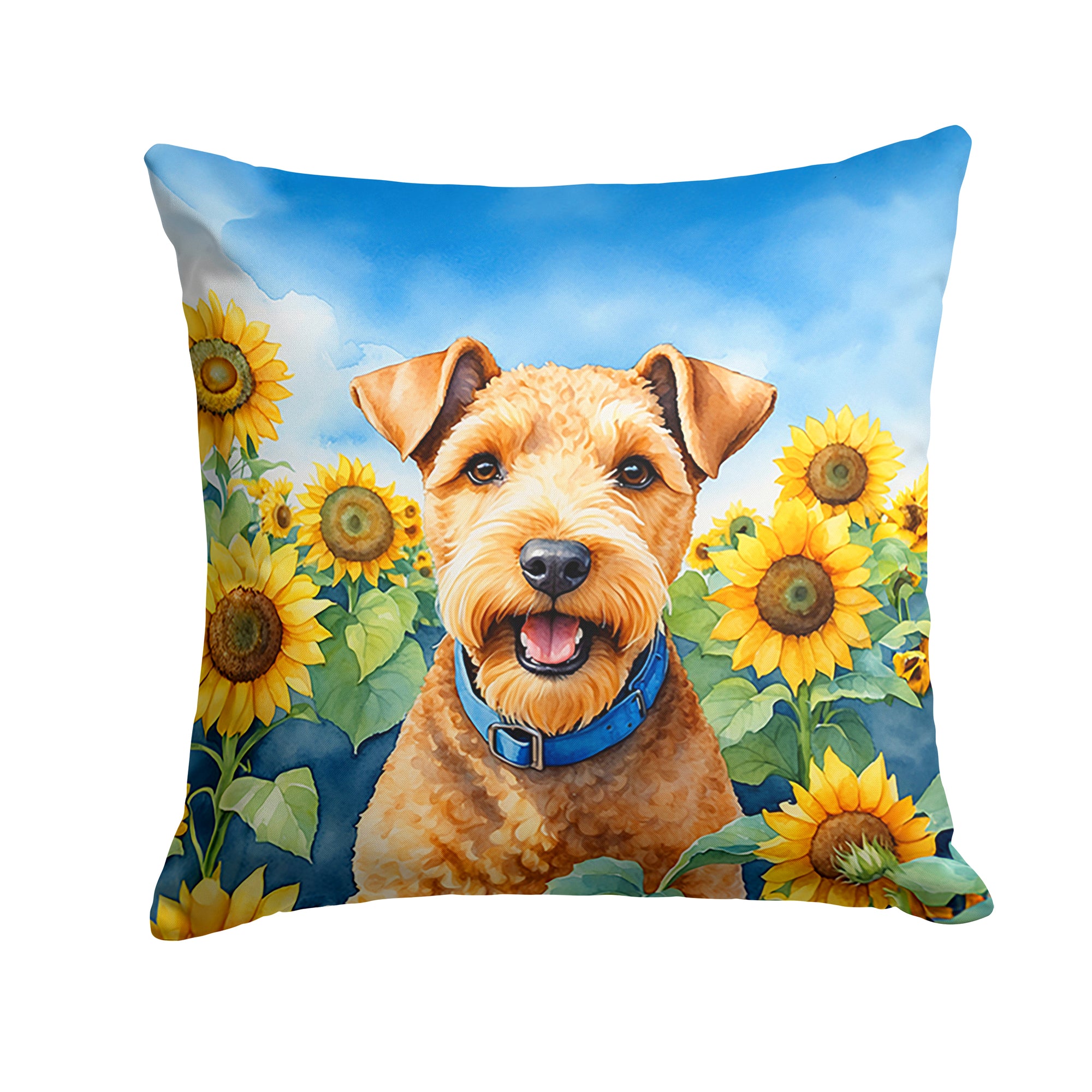 Buy this Lakeland Terrier in Sunflowers Throw Pillow