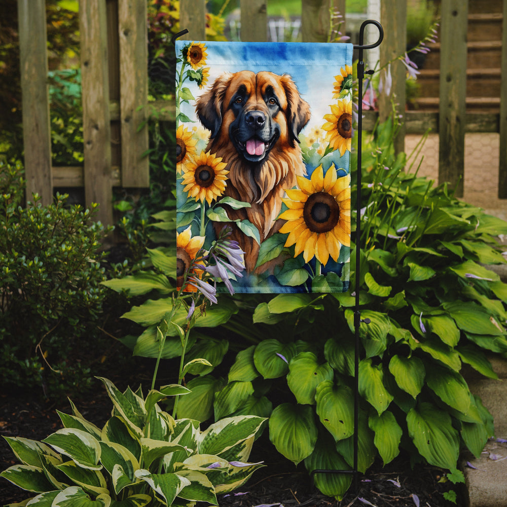 Leonberger in Sunflowers Garden Flag