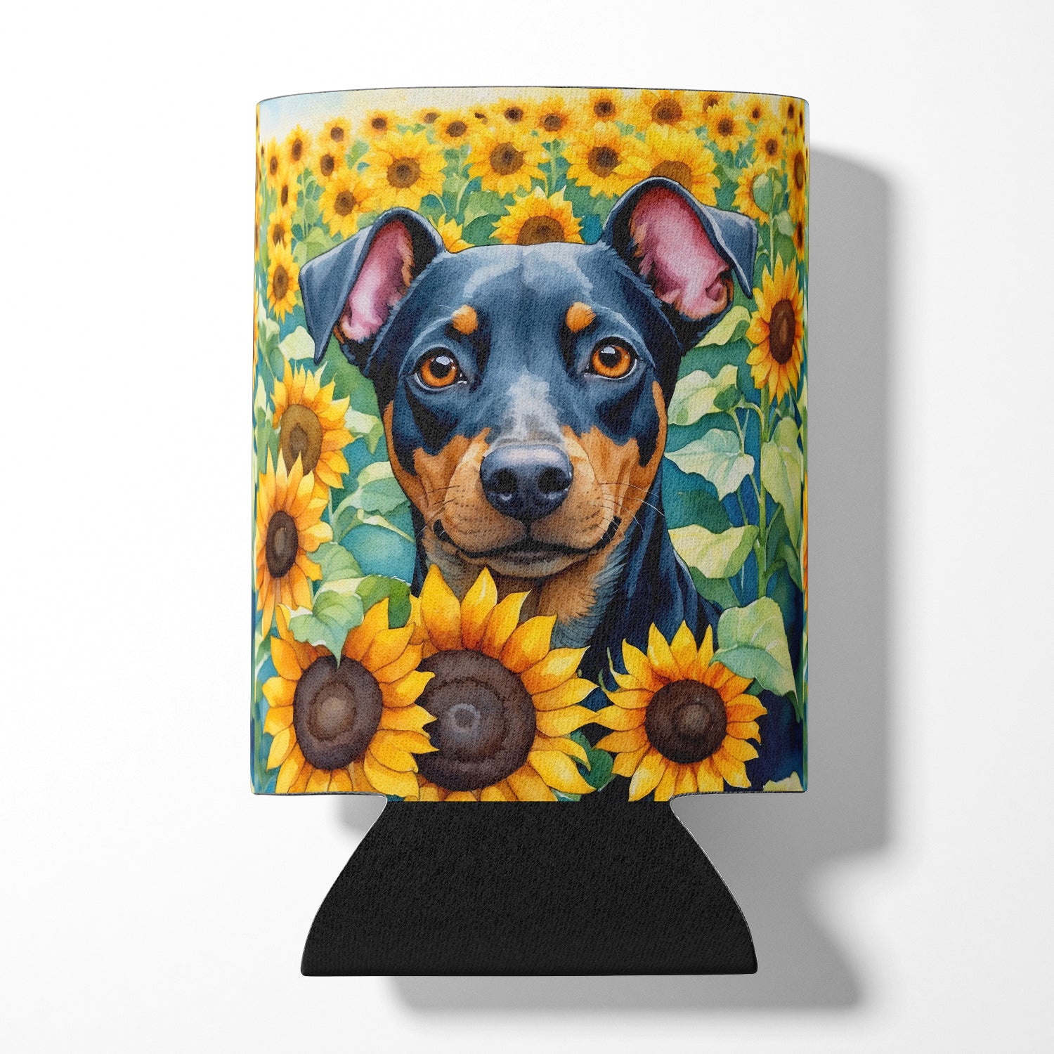 Buy this Manchester Terrier in Sunflowers Can or Bottle Hugger