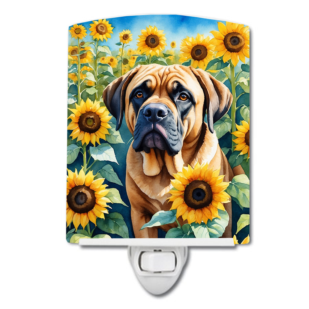 Buy this Mastiff in Sunflowers Ceramic Night Light