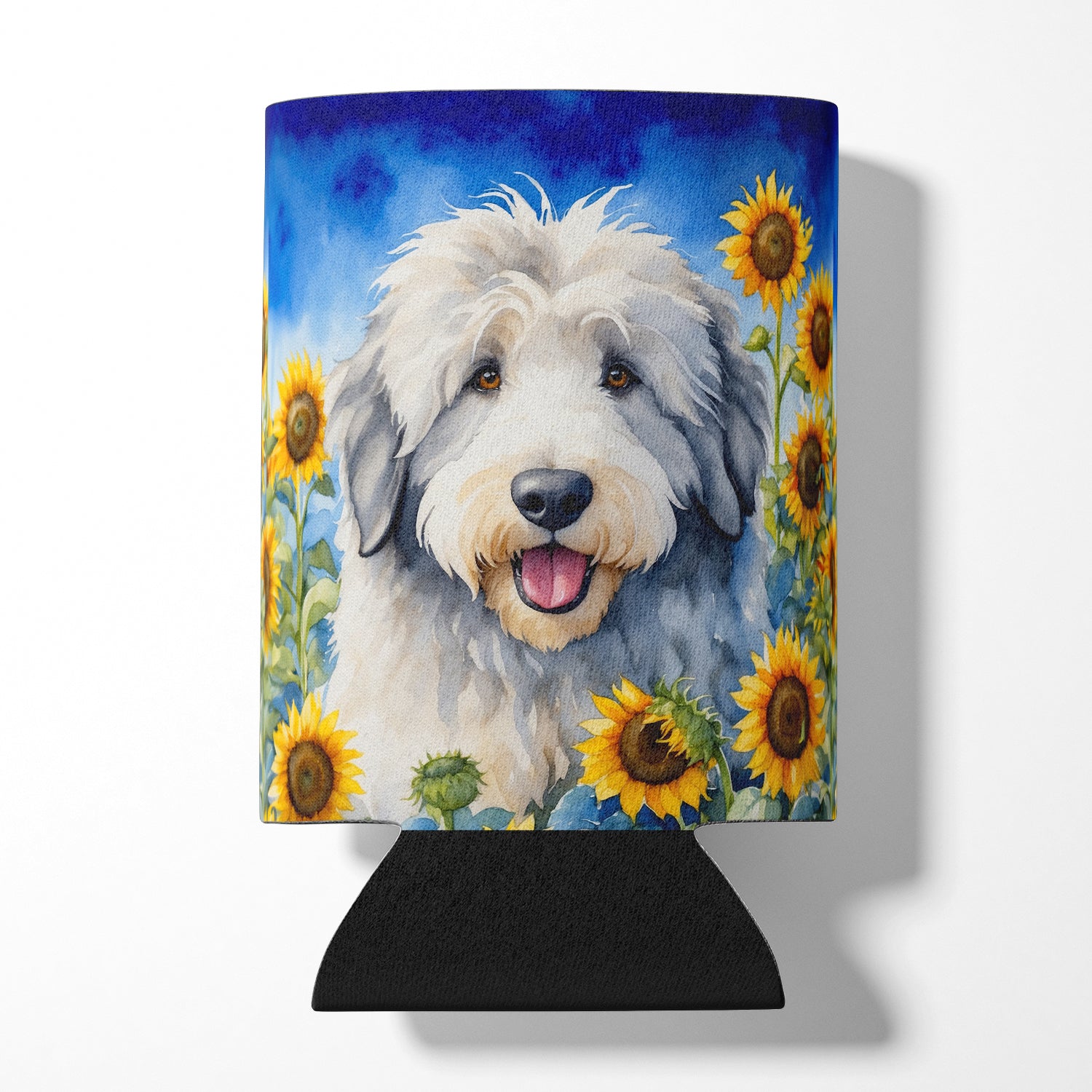 Buy this Old English Sheepdog in Sunflowers Can or Bottle Hugger