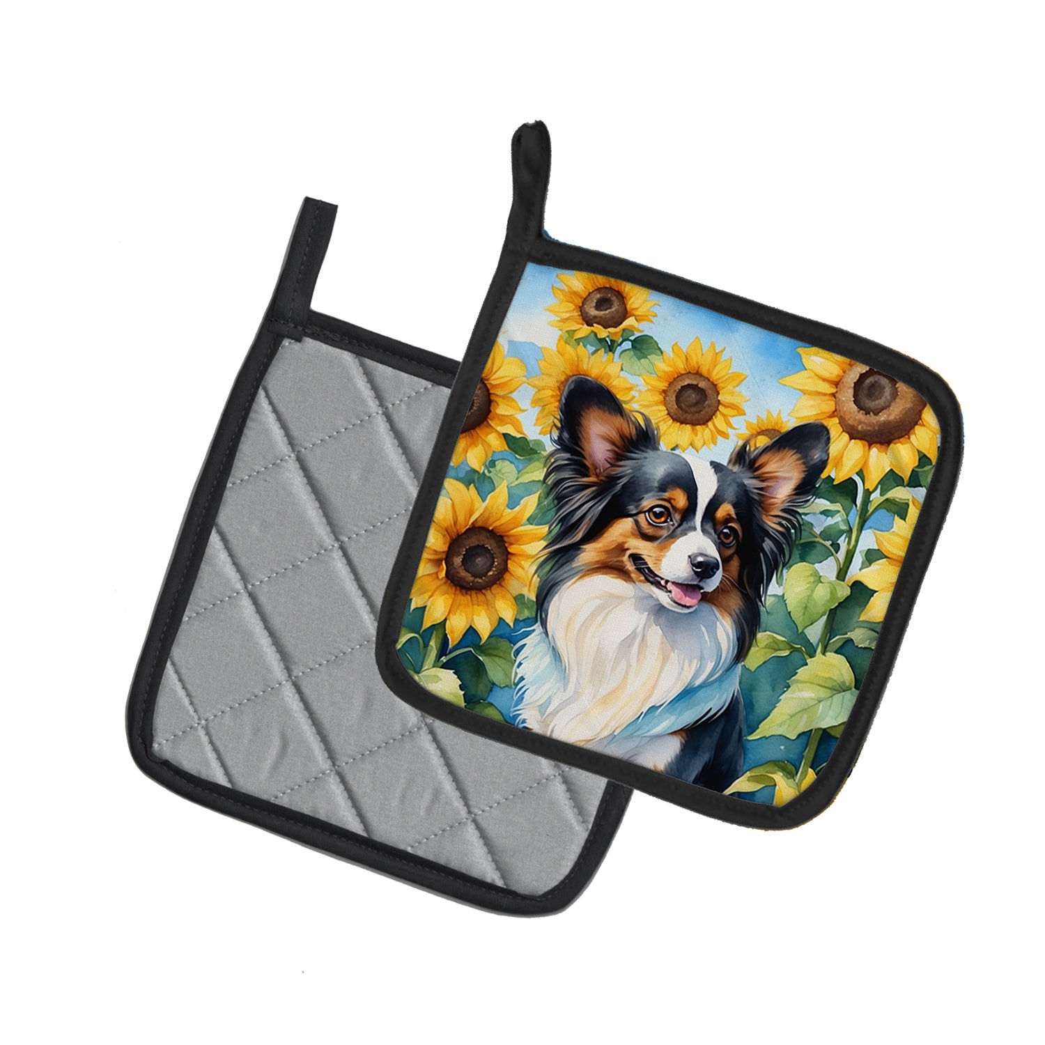 Buy this Papillon in Sunflowers Pair of Pot Holders