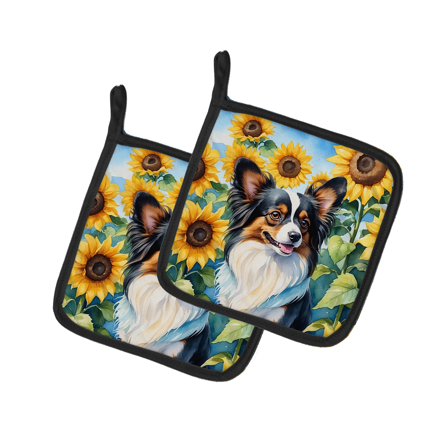 Buy this Papillon in Sunflowers Pair of Pot Holders