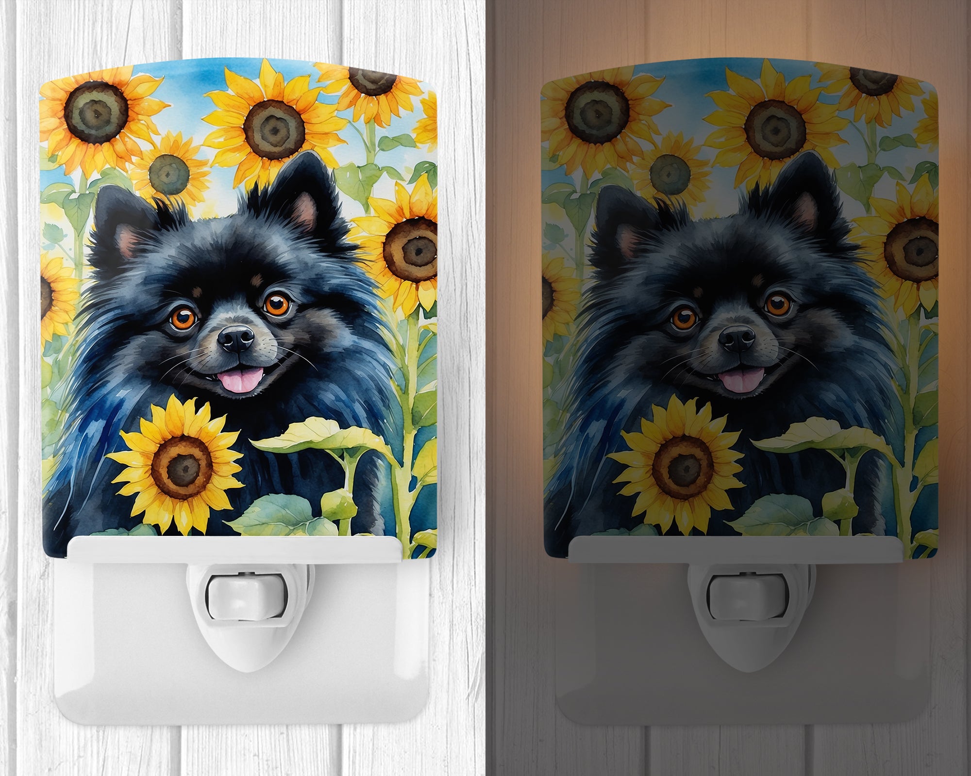 Buy this Pomeranian in Sunflowers Ceramic Night Light