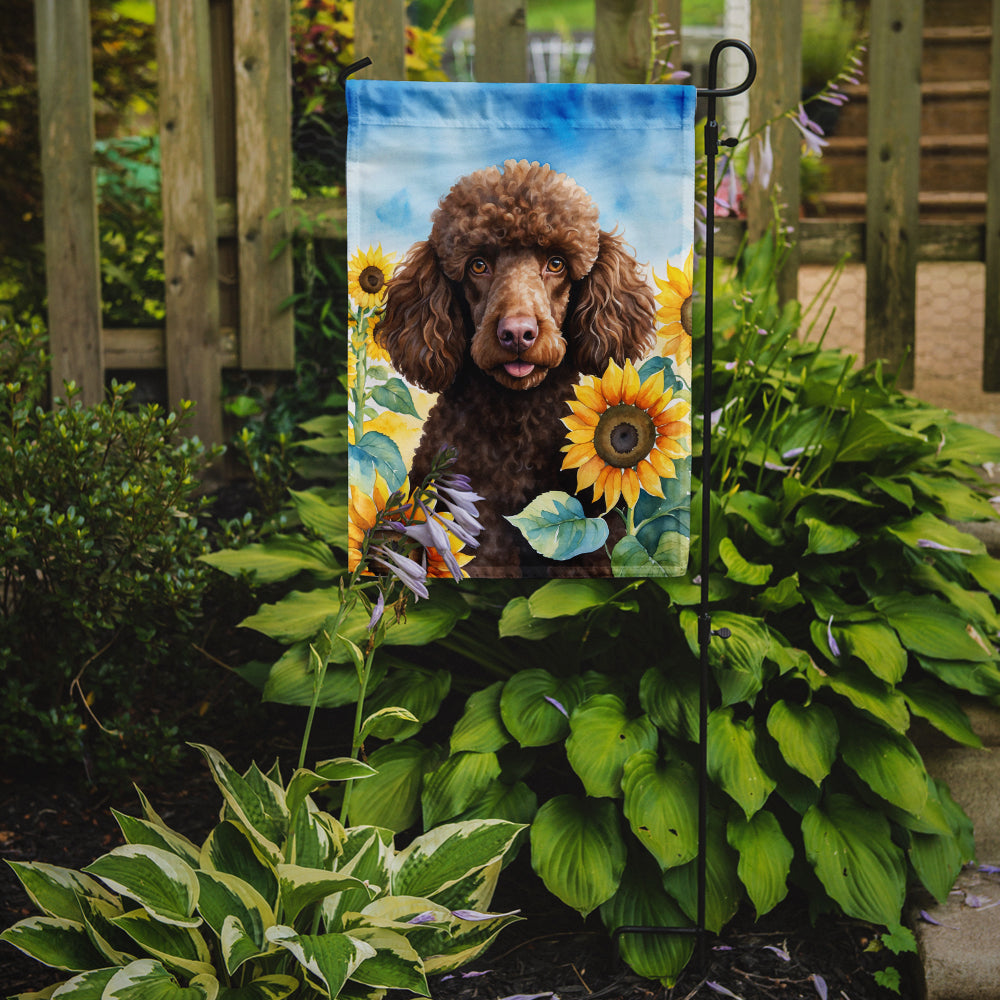 Buy this Chocolate Poodle in Sunflowers Garden Flag