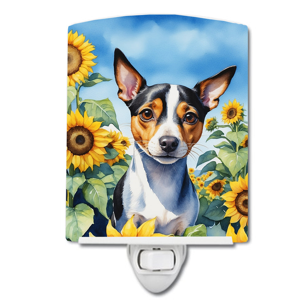 Buy this Rat Terrier in Sunflowers Ceramic Night Light