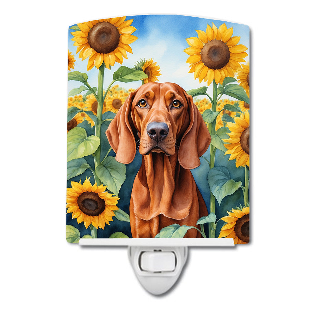 Buy this Redbone Coonhound in Sunflowers Ceramic Night Light