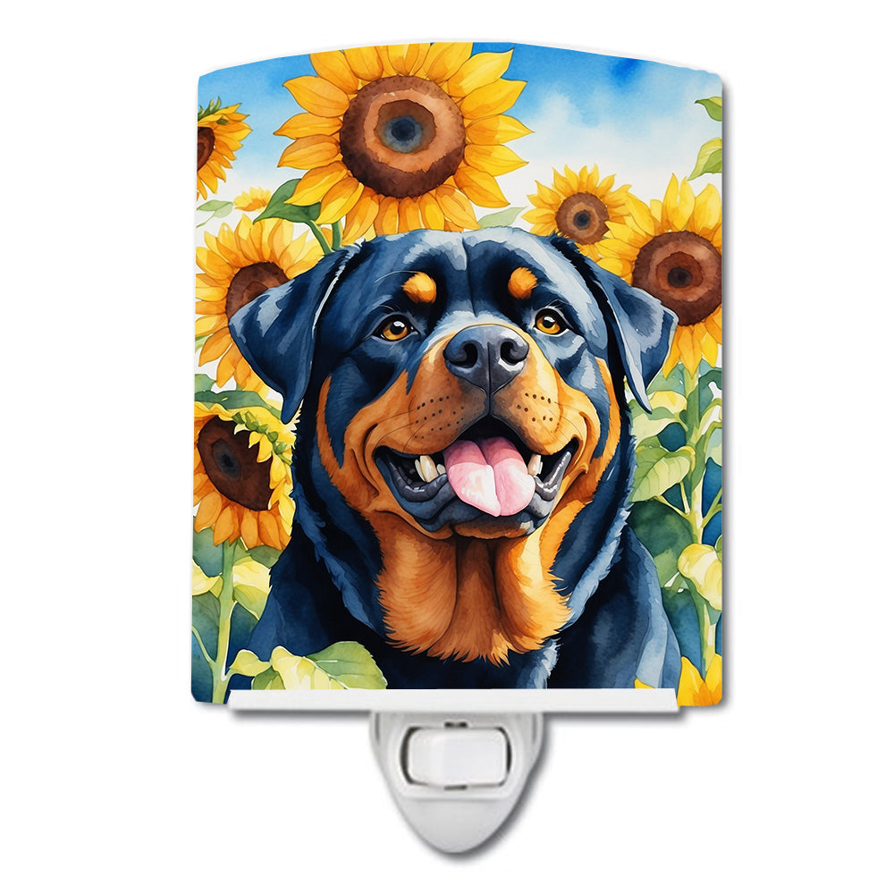 Buy this Rottweiler in Sunflowers Ceramic Night Light