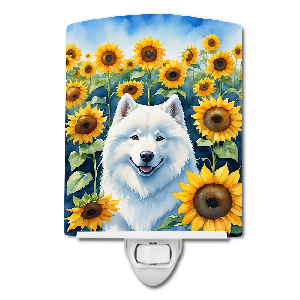 Buy this Samoyed in Sunflowers Ceramic Night Light