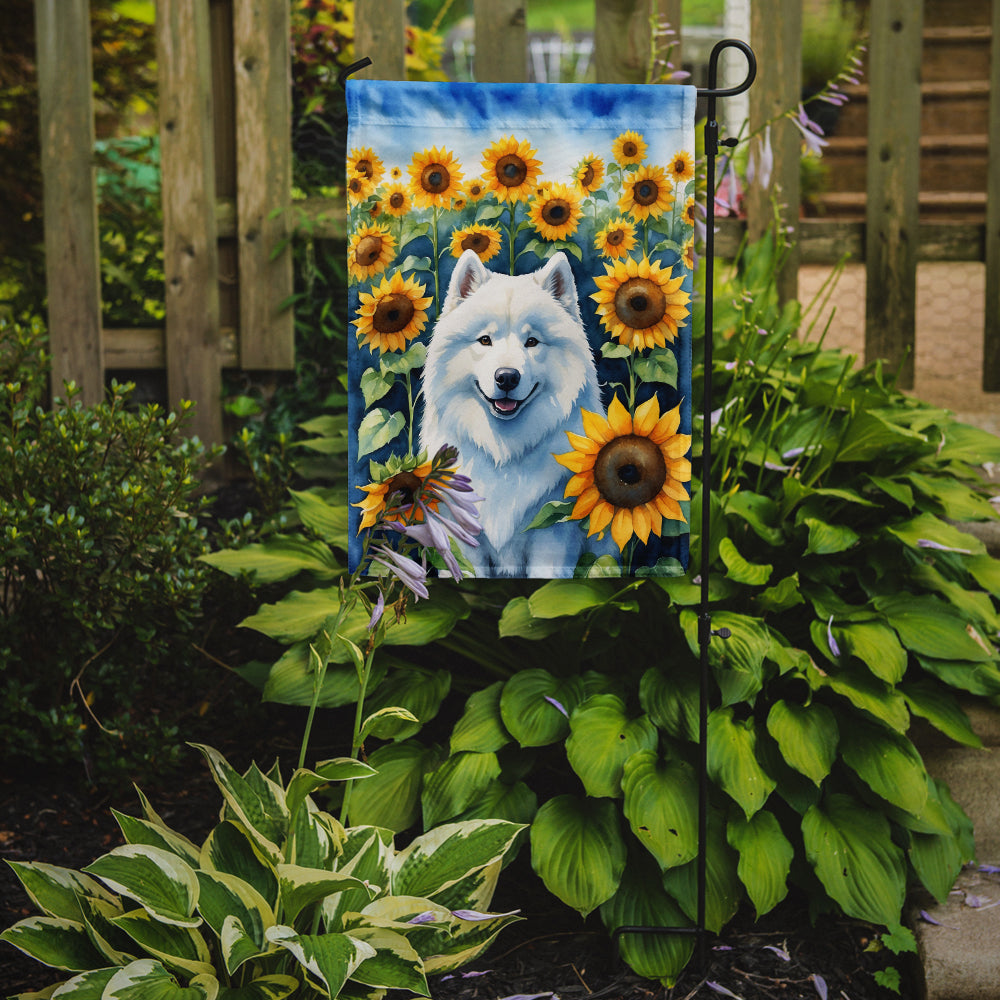 Buy this Samoyed in Sunflowers Garden Flag
