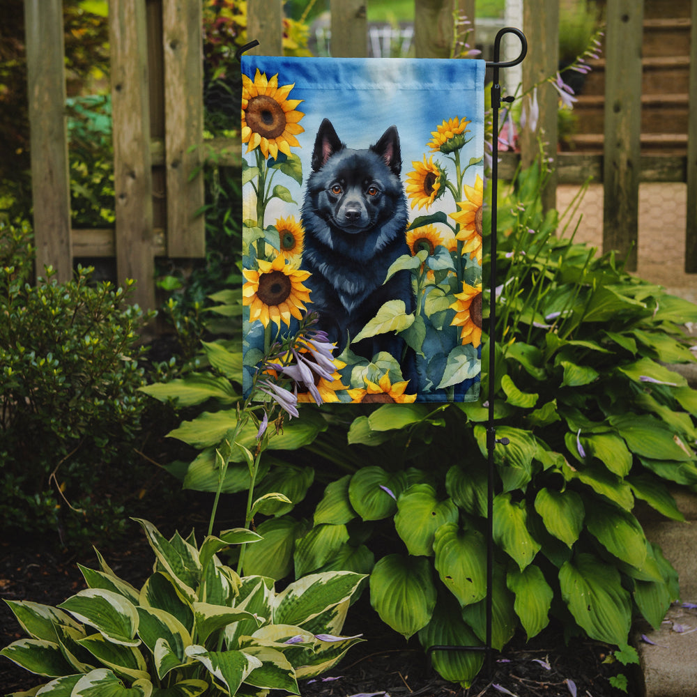 Buy this Schipperke in Sunflowers Garden Flag