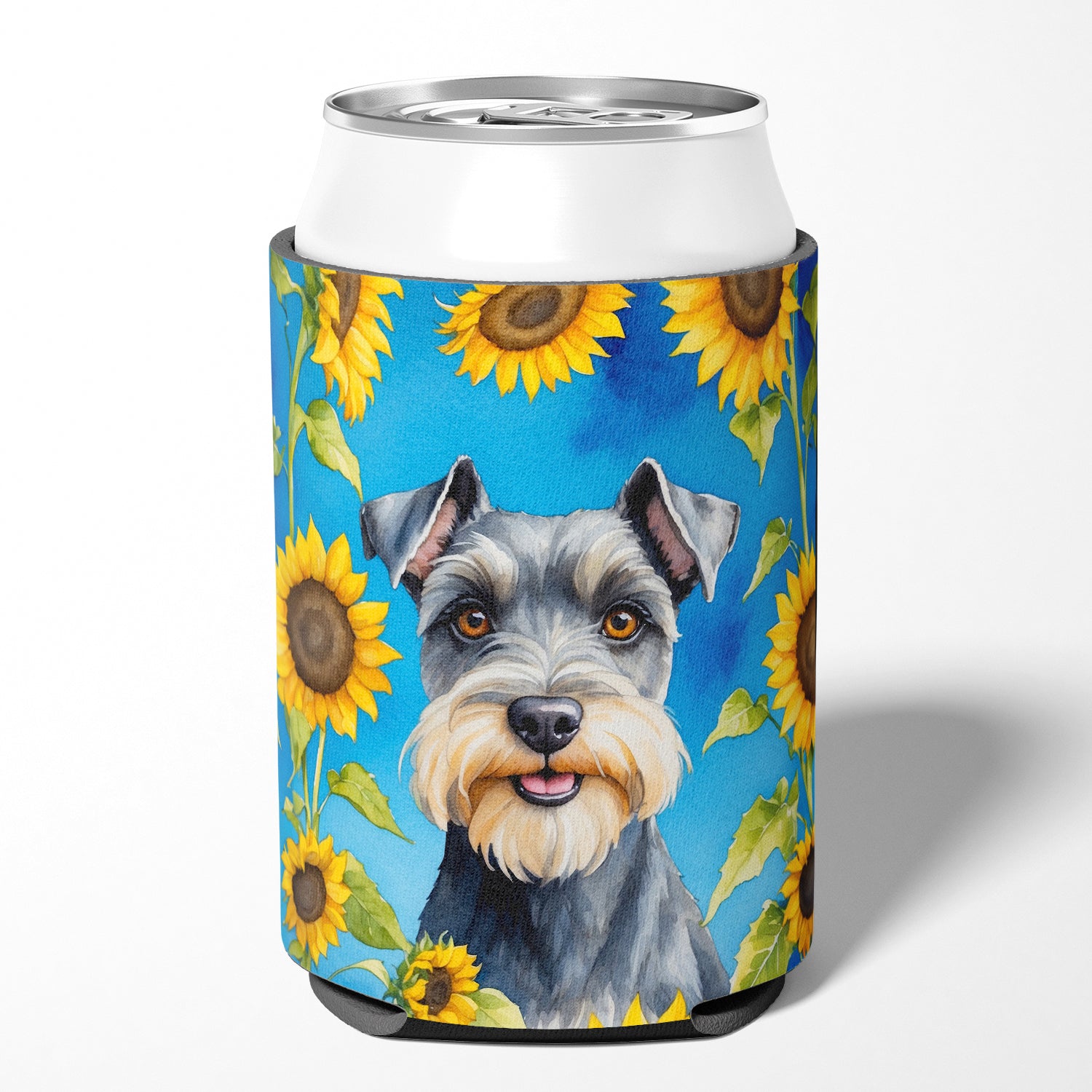 Buy this Schnauzer in Sunflowers Can or Bottle Hugger