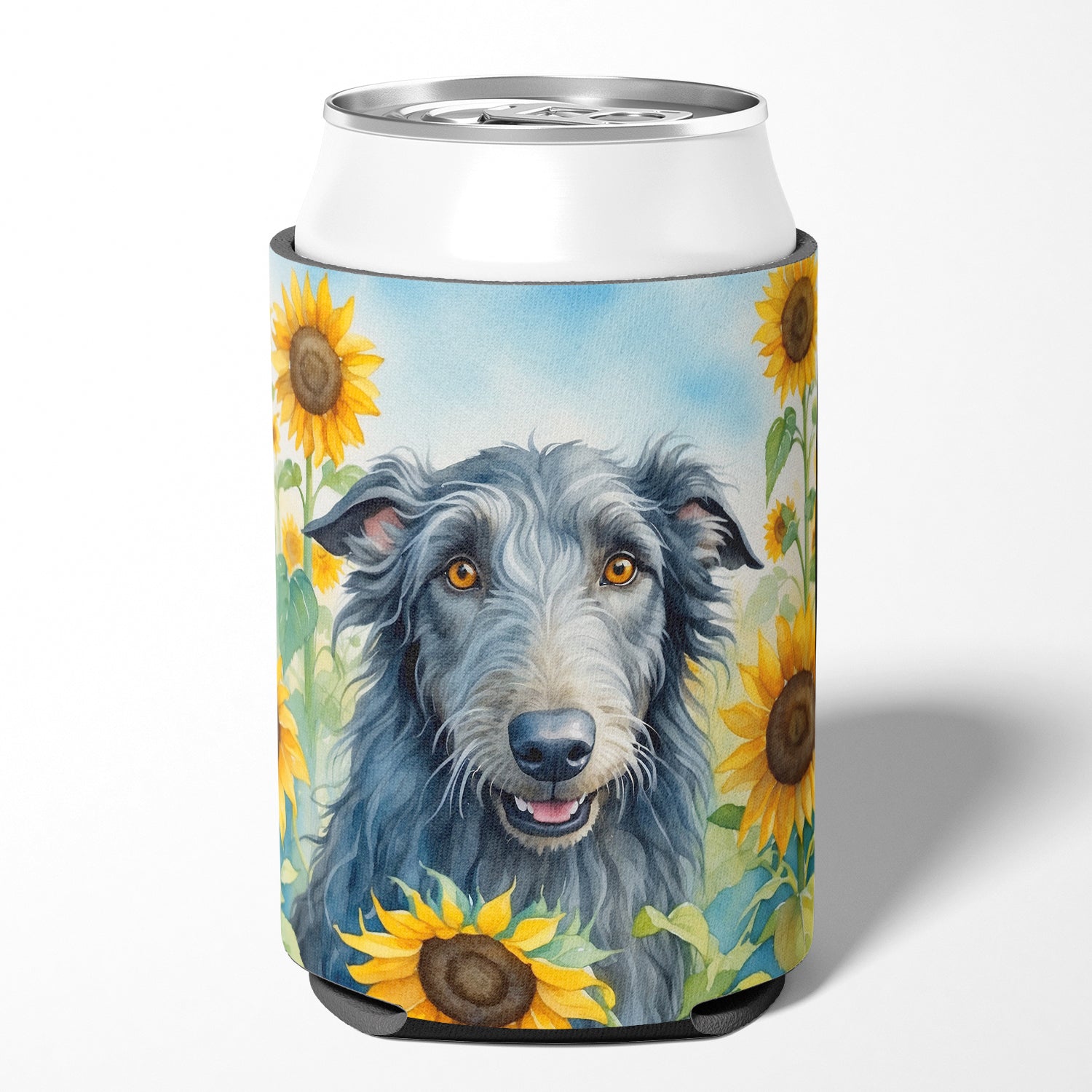 Buy this Scottish Deerhound in Sunflowers Can or Bottle Hugger