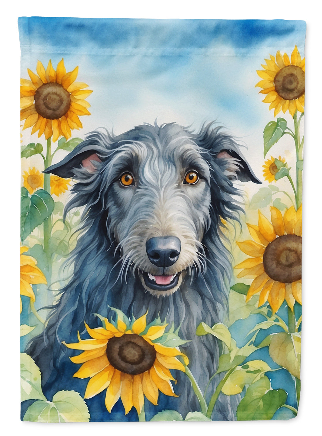 Buy this Scottish Deerhound in Sunflowers Garden Flag