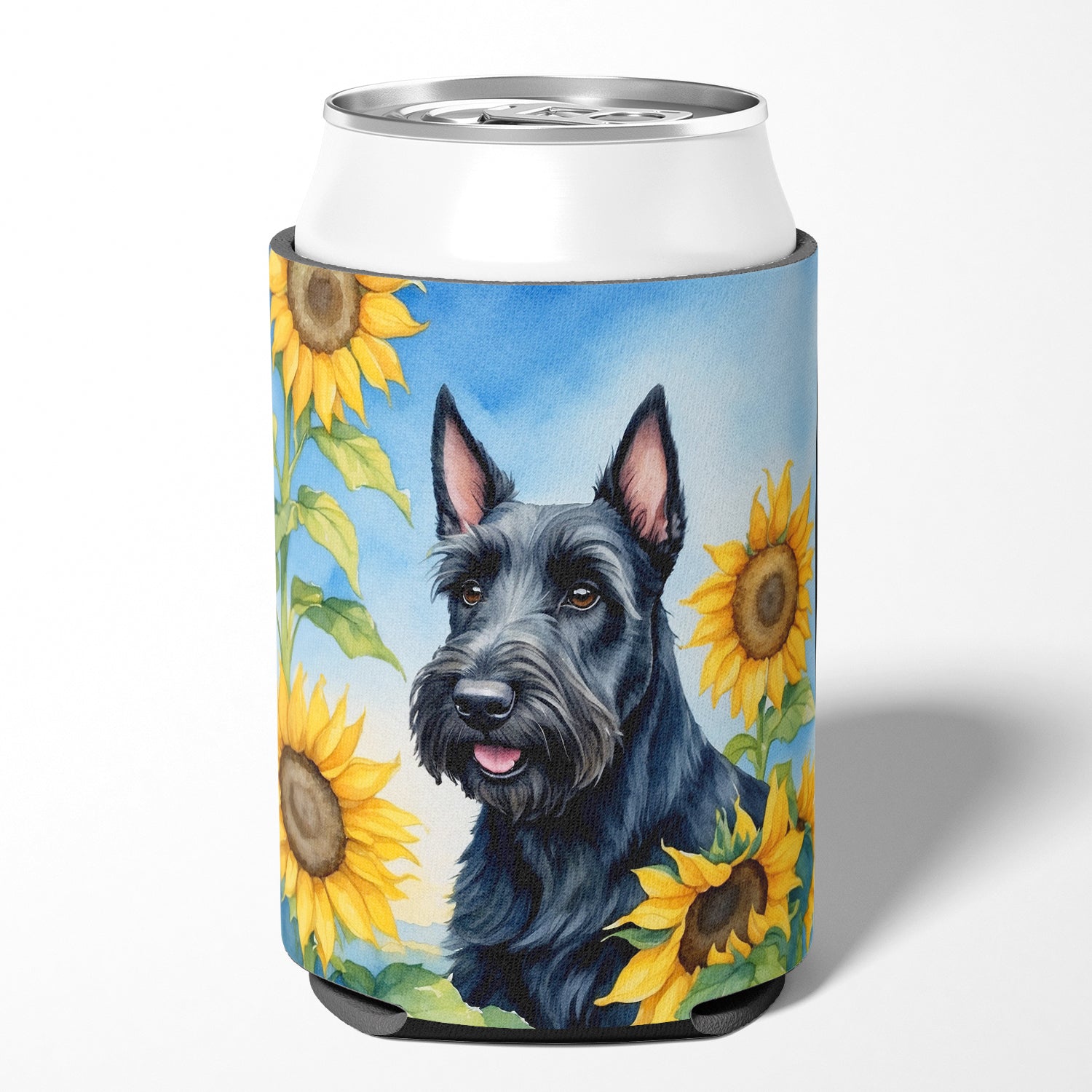 Scottish Terrier in Sunflowers Can or Bottle Hugger