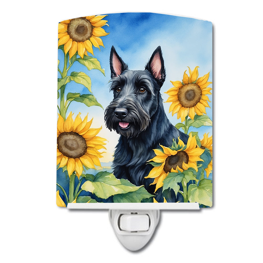 Buy this Scottish Terrier in Sunflowers Ceramic Night Light
