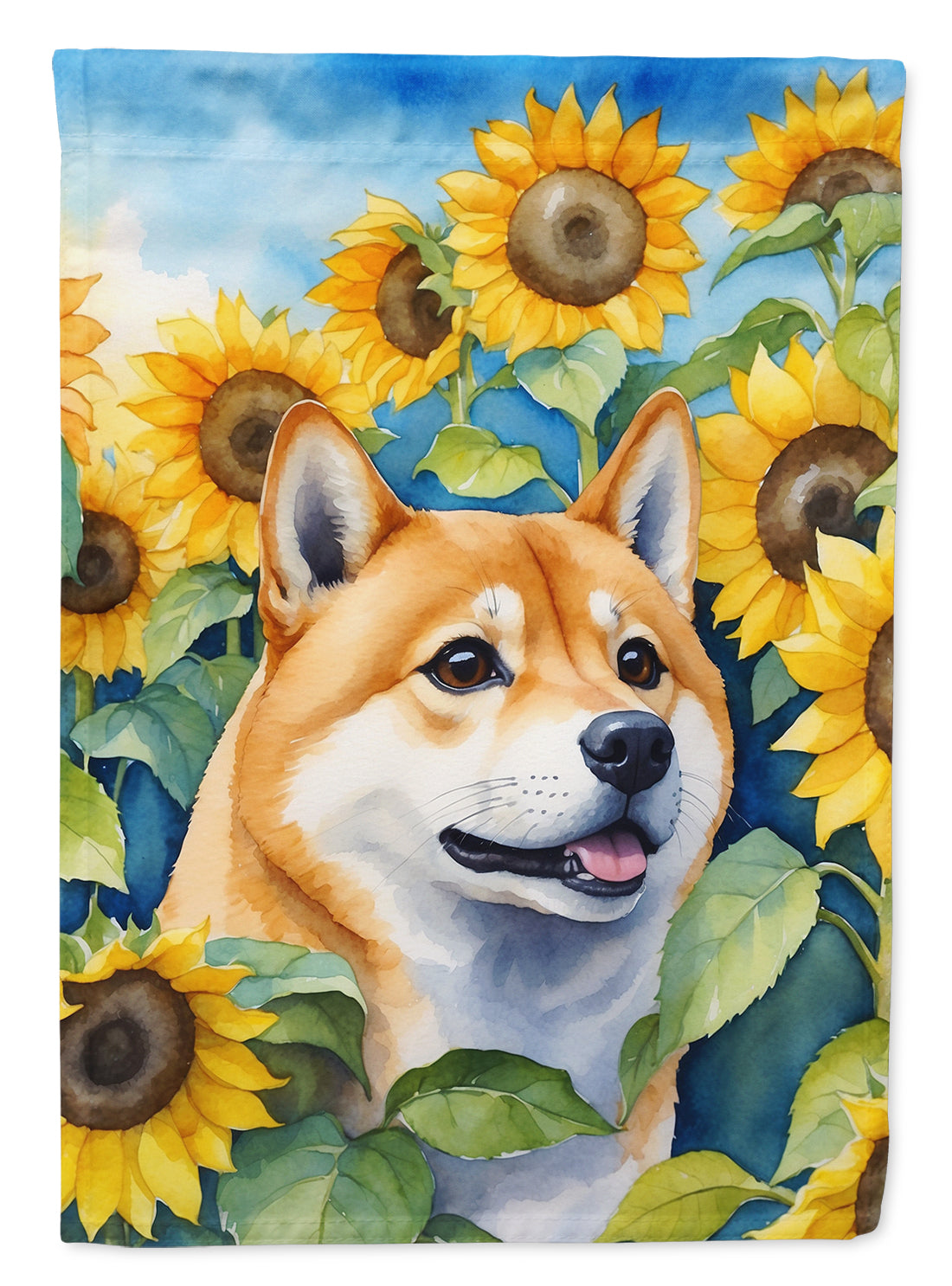 Buy this Shiba Inu in Sunflowers House Flag