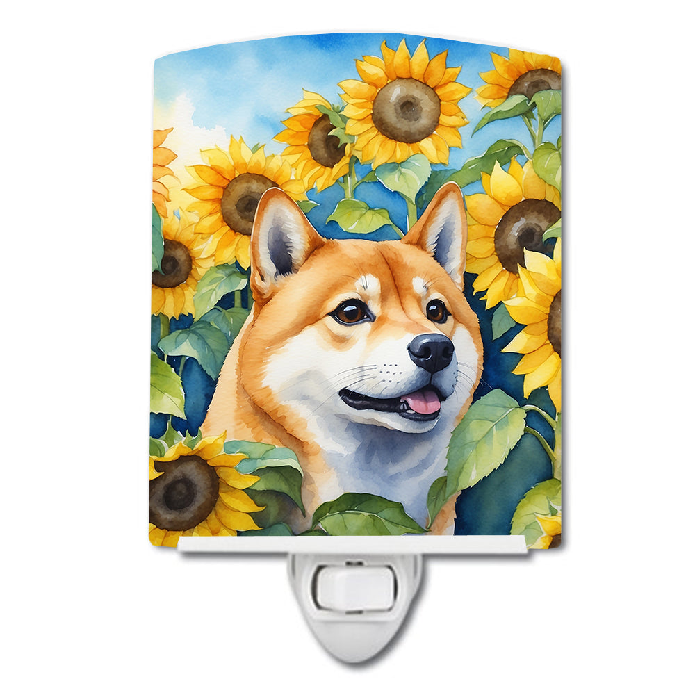 Buy this Shiba Inu in Sunflowers Ceramic Night Light