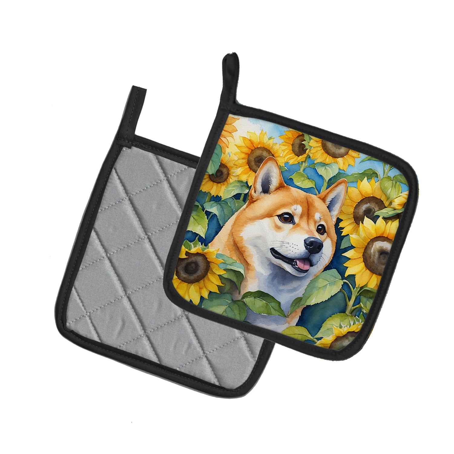Buy this Shiba Inu in Sunflowers Pair of Pot Holders