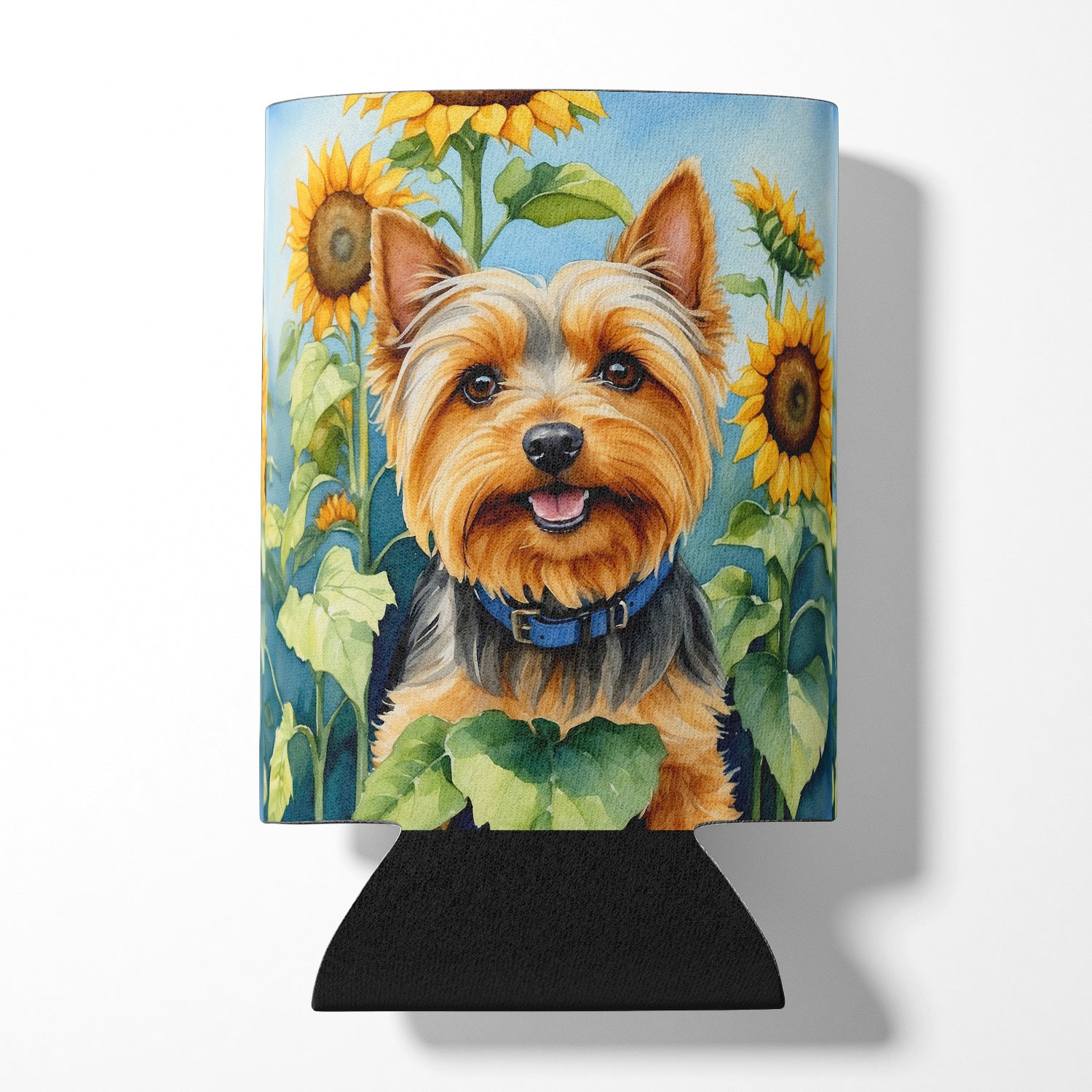 Buy this Silky Terrier in Sunflowers Can or Bottle Hugger