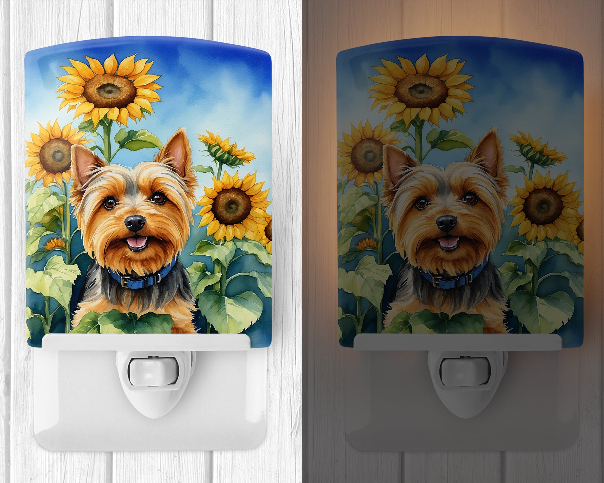Buy this Silky Terrier in Sunflowers Ceramic Night Light