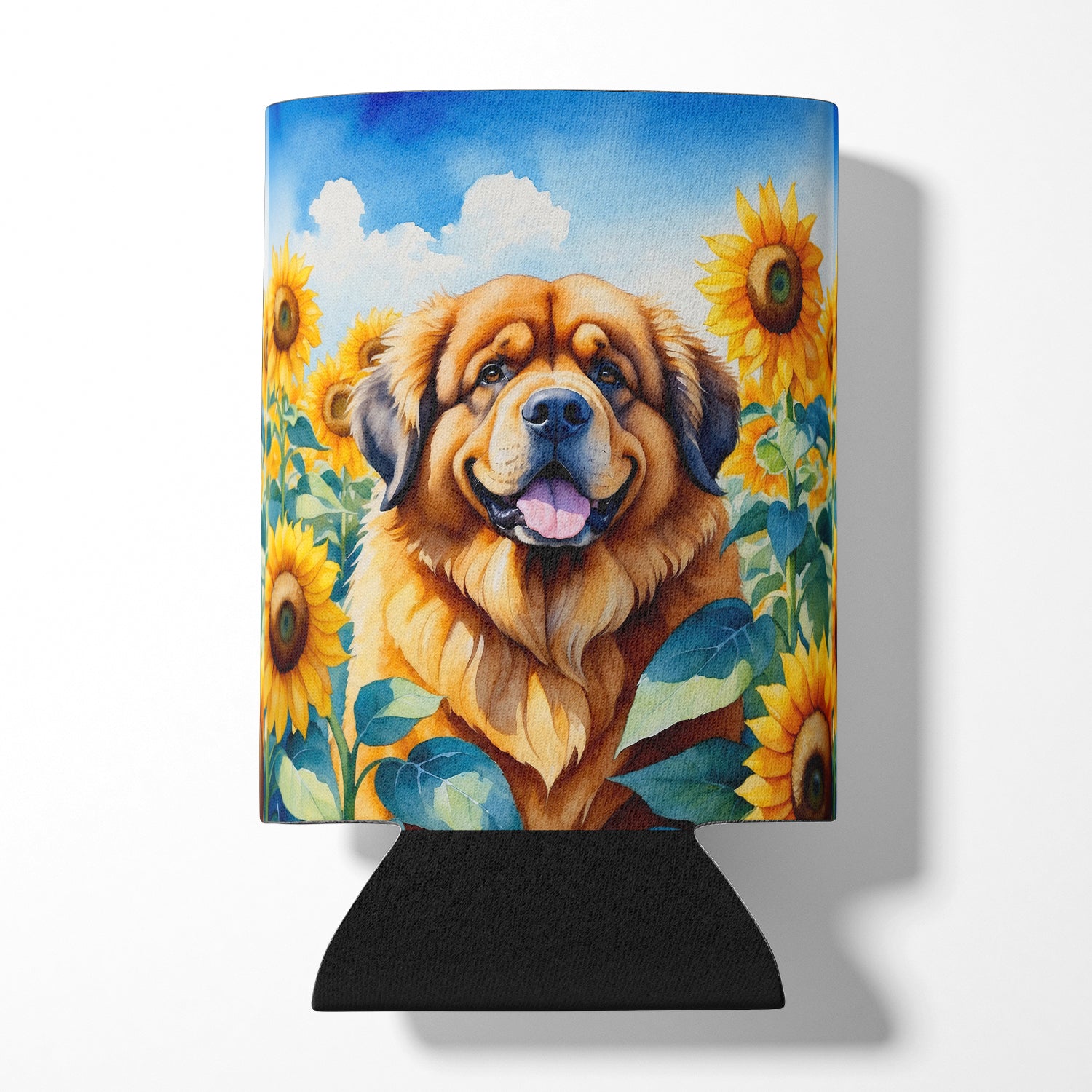 Buy this Tibetan Mastiff in Sunflowers Can or Bottle Hugger