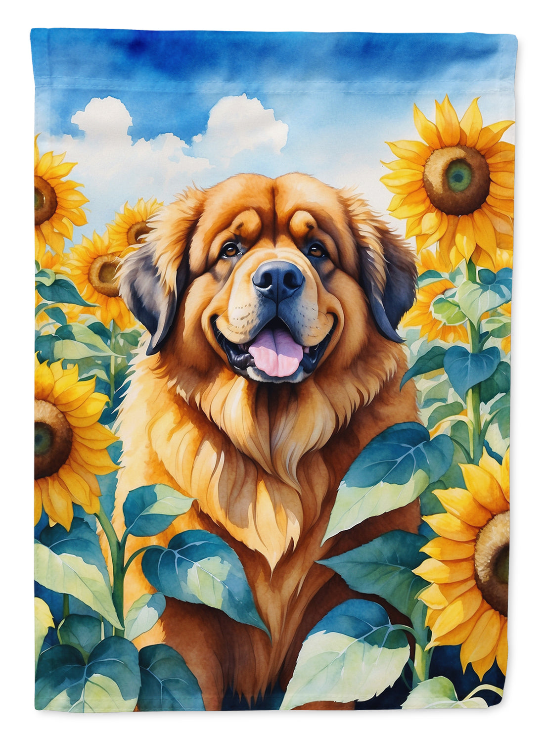 Buy this Tibetan Mastiff in Sunflowers House Flag