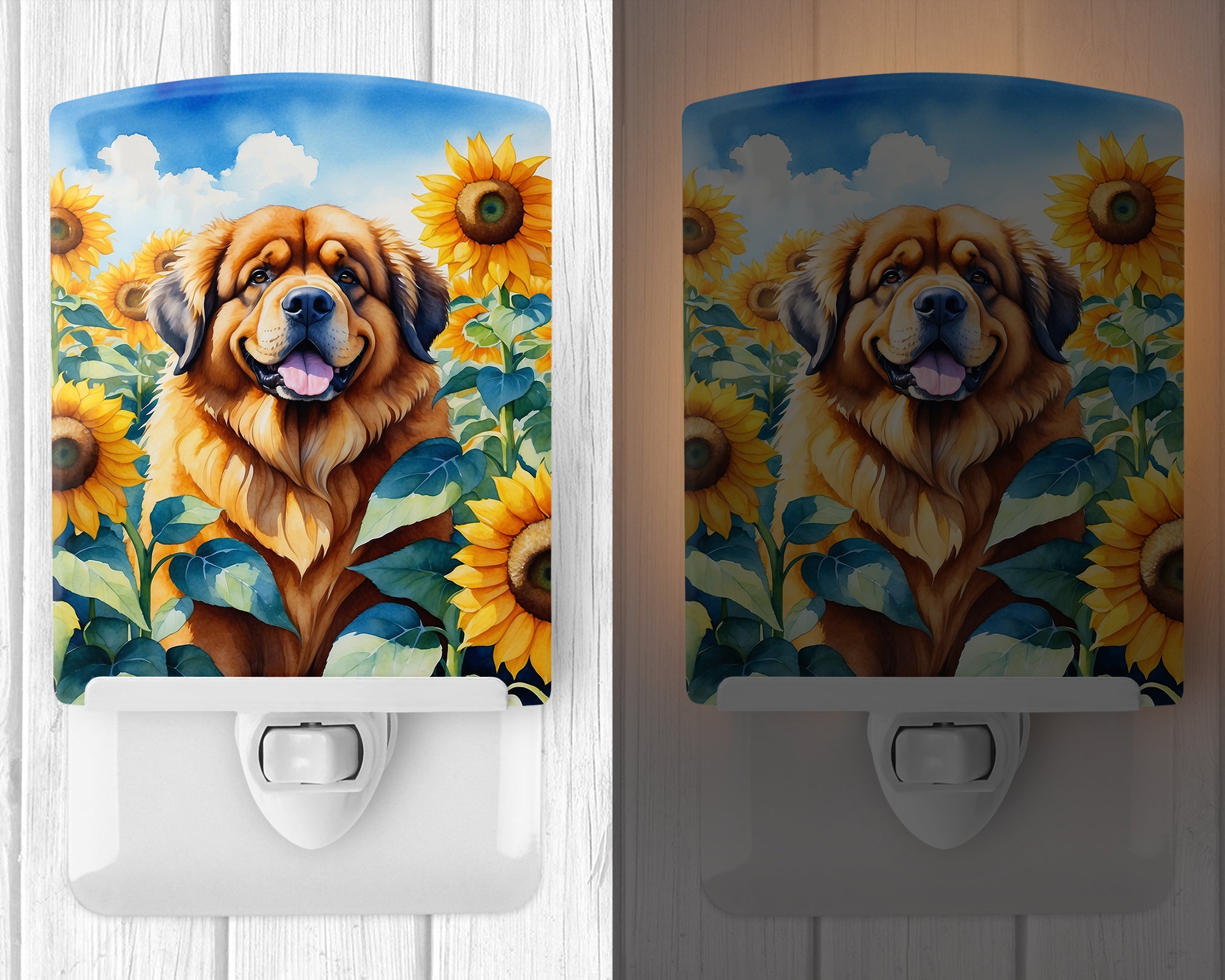 Buy this Tibetan Mastiff in Sunflowers Ceramic Night Light