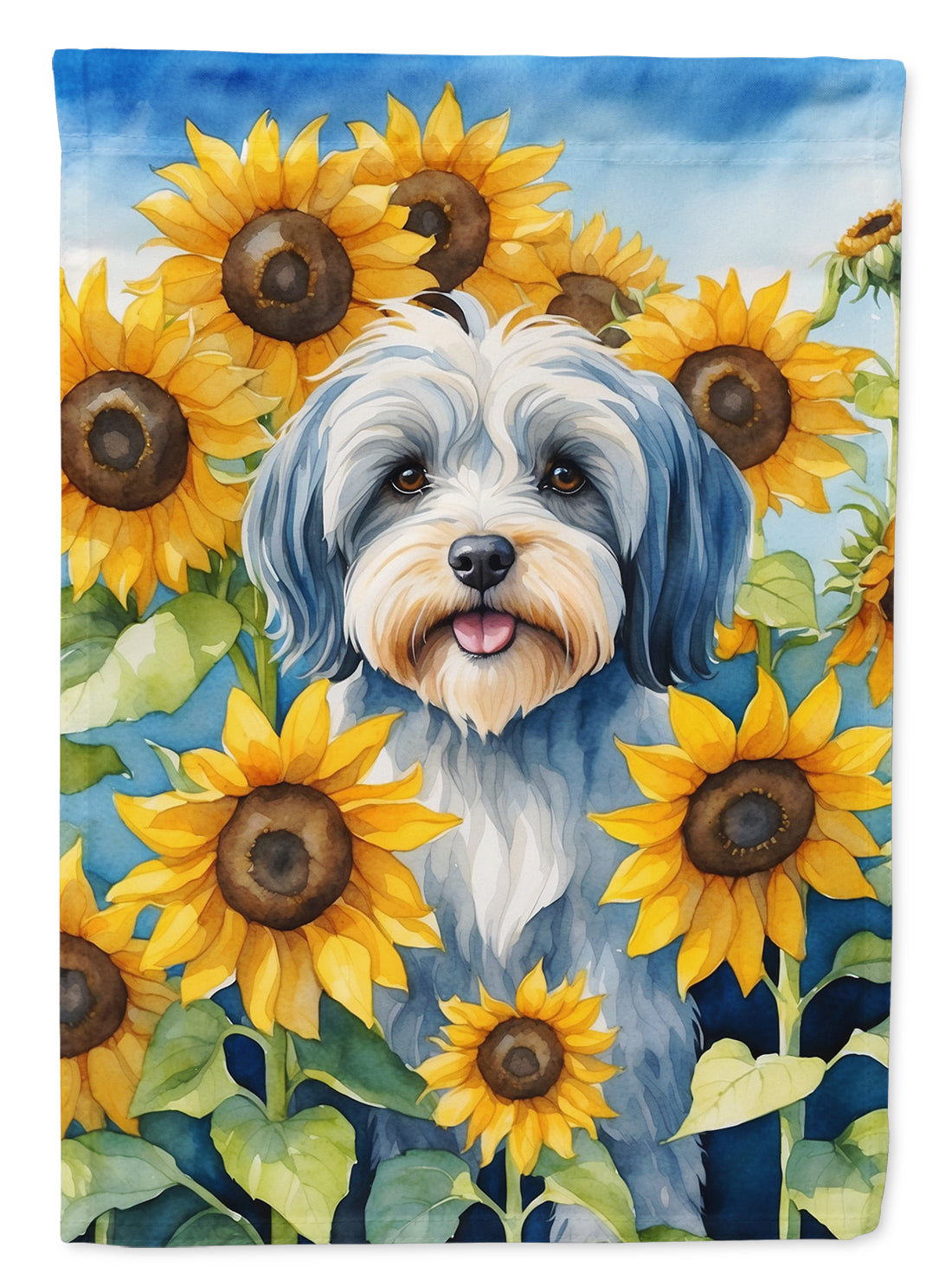 Buy this Tibetan Terrier in Sunflowers House Flag