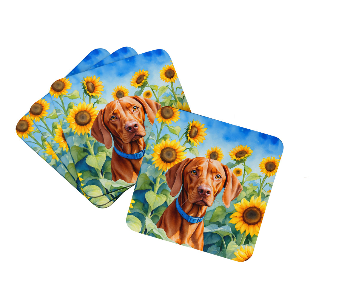 Buy this Vizsla in Sunflowers Foam Coasters