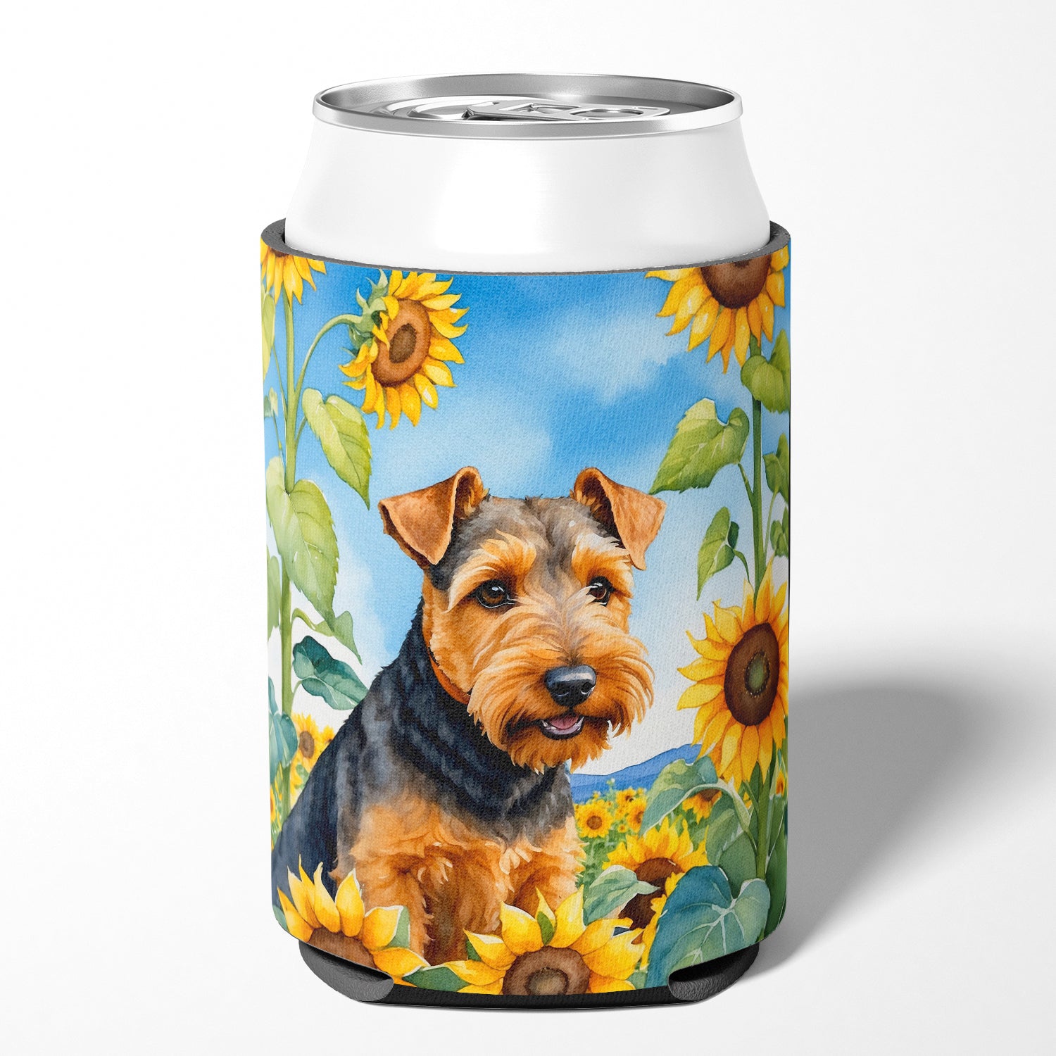 Welsh Terrier in Sunflowers Can or Bottle Hugger