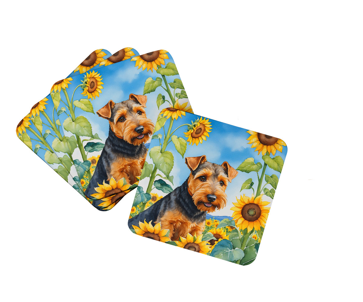 Buy this Welsh Terrier in Sunflowers Foam Coasters