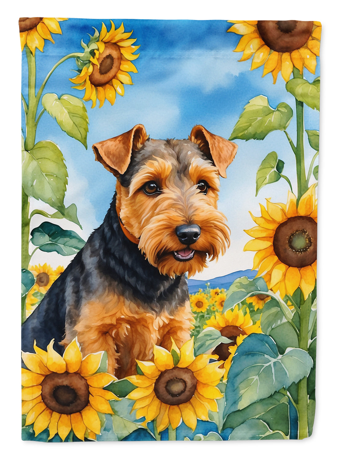 Buy this Welsh Terrier in Sunflowers Garden Flag