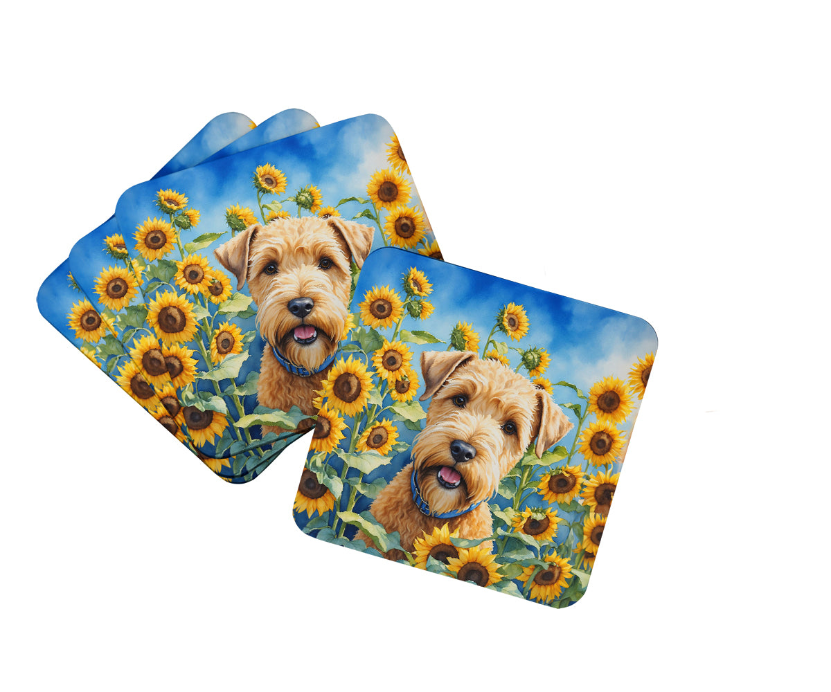Buy this Wheaten Terrier in Sunflowers Foam Coasters